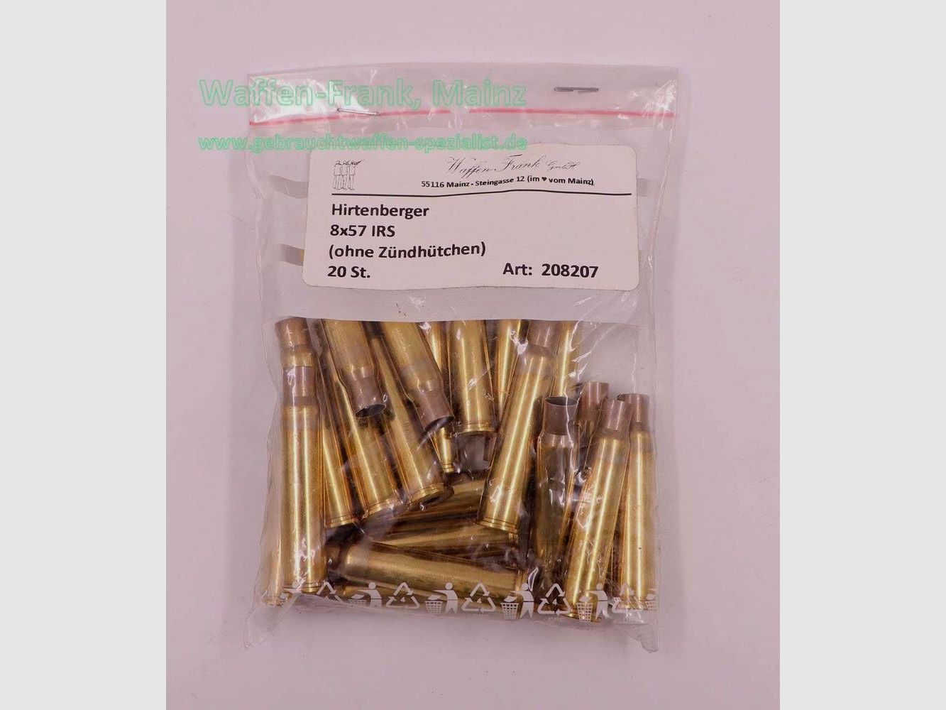 Hirtenberger / Österreich Langwaffenhülsen 8x57 IRS