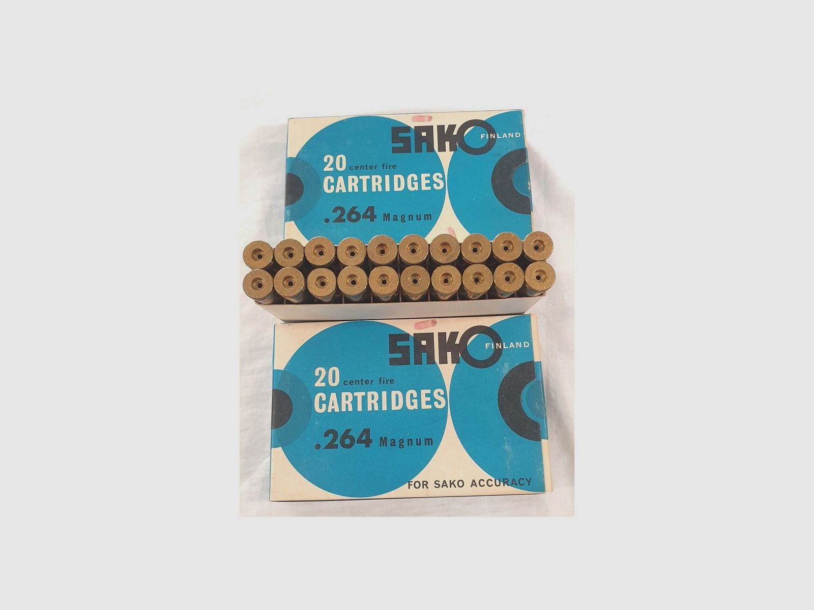 Cases SAKO 264 Winchester Magnum used 1st shot deactivated pack of 20 pcs.
