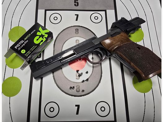 Hämmerli 215 Kleinkaliberpistole, gebaucht im Kundenauftrag, inkl. Gebrauchsspuren aber gut erhalten. Pistole 22lr. Hämmerli