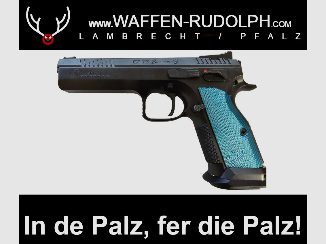 CZ TS2 US-EDITION (wie TS2 silber, nur mit blauen Griffschalen) 9mm Pistole
