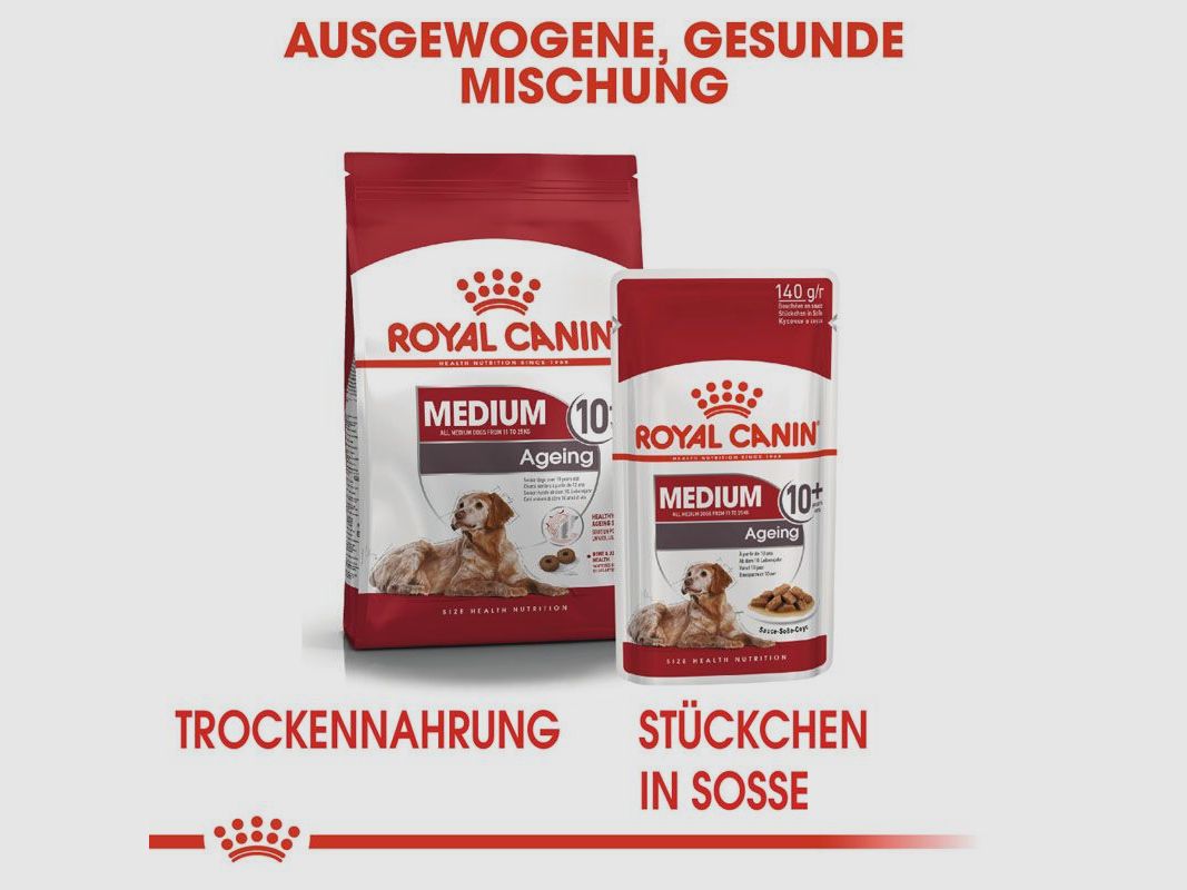 ROYAL CANIN Ältere Mittelgroße Hunde Nassfutter Medium Ageing 10+ 10x140 g