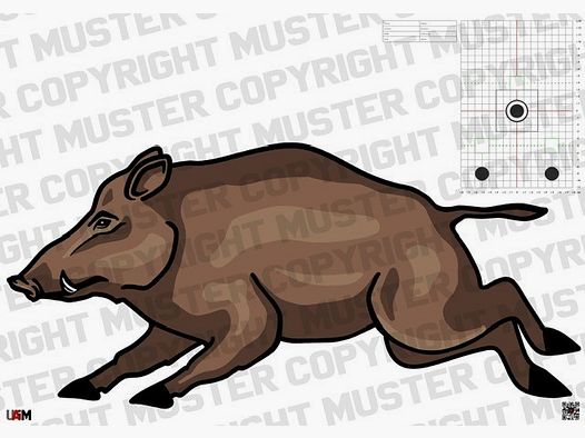 Hunting Target Boar Fleeting DIN A1 – Realistic Target for Precise...
