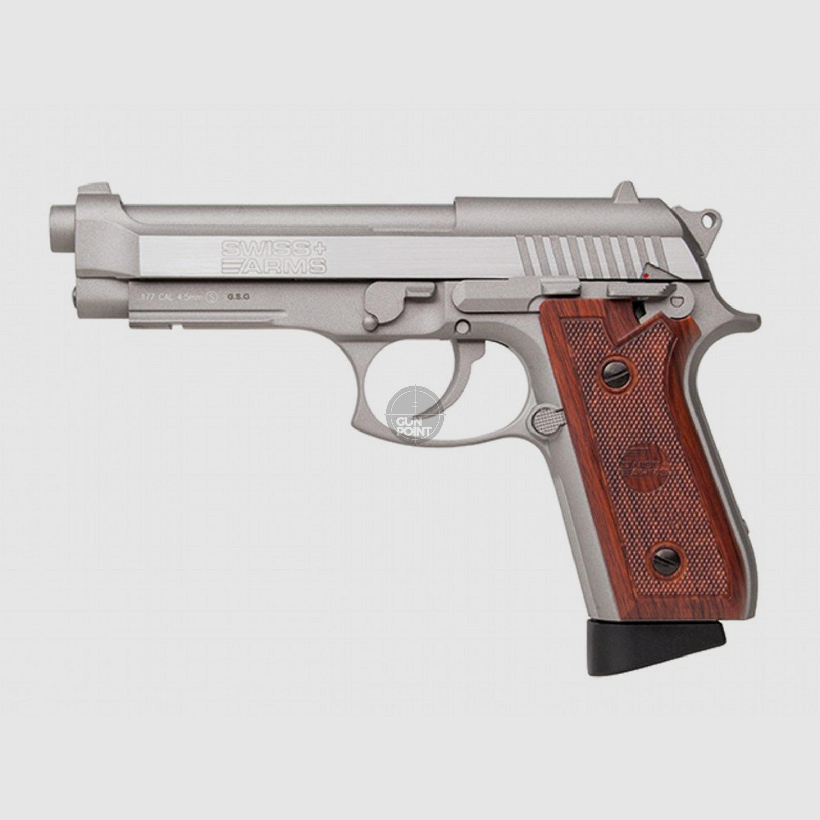Luftpistole - Swiss Arms - 92 Stainless - Kal. 4,5 mm BB Vollmetall