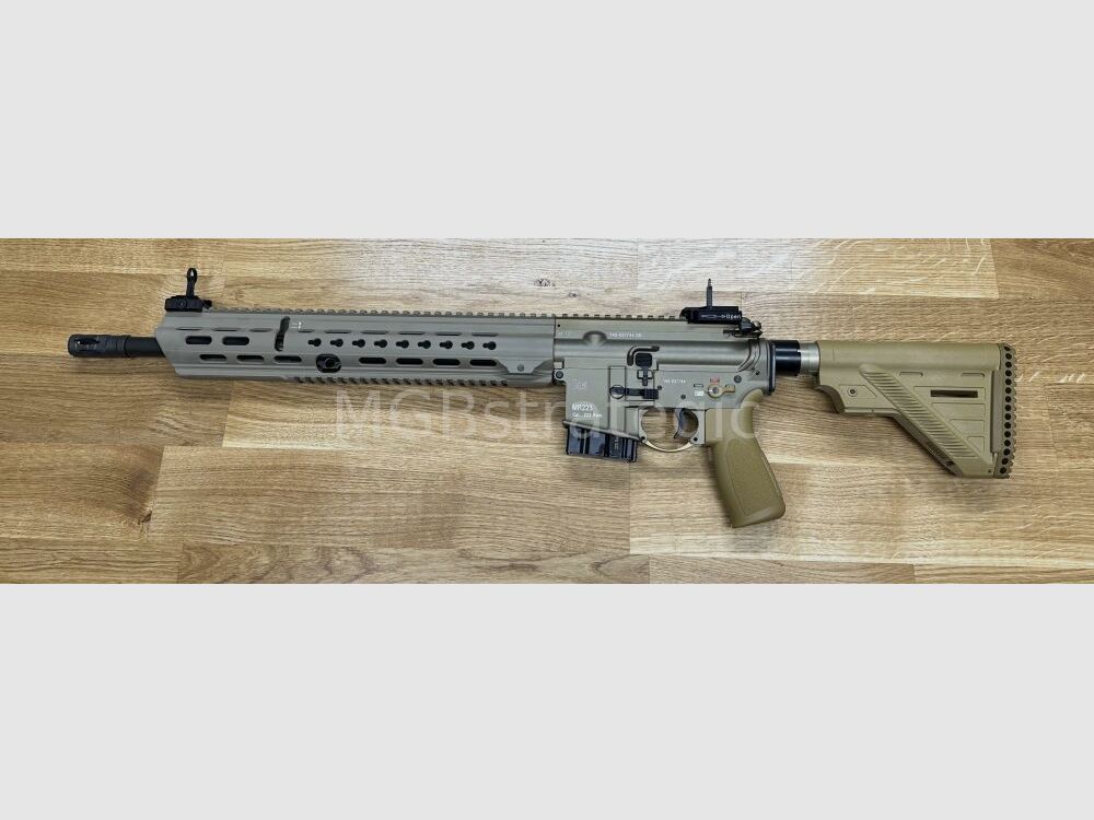 sportlich zugelassen! - Heckler & Koch MR223 A3 Slim-Line 16,5" Lauf halbautom. Büchse .223Rem - langer Handschutz - Farbe sandfarben - sportlich zugelassen!