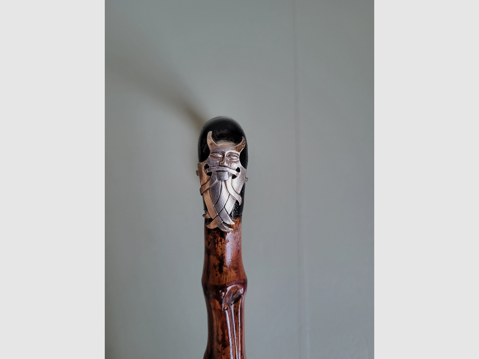 Jäger Spazierstock - 800 Silber - Horn - Wikinger - G .August Schwäbisch Gmund - 1930er Jahre