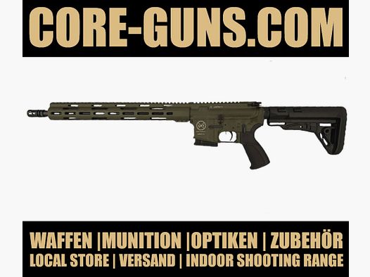 Lux Def Tec LDT L5 AR15 carabina semiautomática 16,75" de longitud de cañón 223Rem OD GREEN modelo especial con guardamanos largo, fabricado en Alemania PVP: 1769€