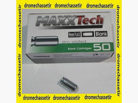 boite de 50 cartouches a blanc MAXXTECH, cal 9 P.A.K , MAXXTECH