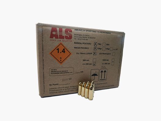 Amunicja ALS 9x19mm FMJ 9,5g/147gr