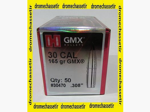 boite de 50 ogives Hornady GMX cal 30 poids 165 grains ref 30470