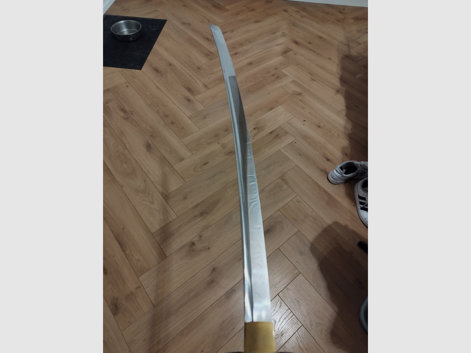 Katana bleu avec lame tranchante en acier à ressort 9260 Saya avec finition Ishime