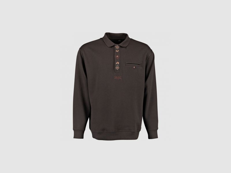 OS Trachten Maglione da Caccia da Uomo con Collo Polo | XL