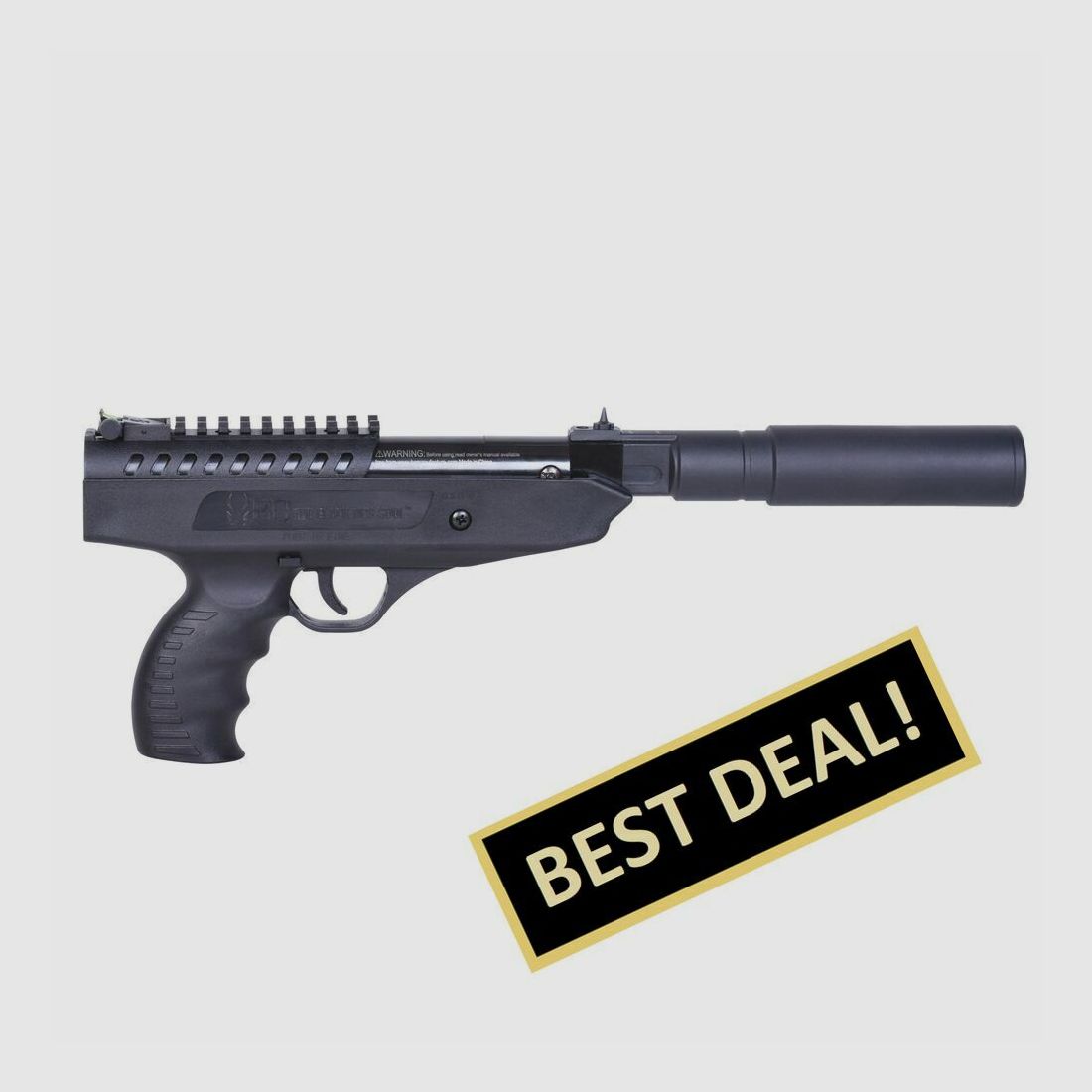 BO Langley Silencer Negro 4,5mm - Pistola de Aire Comprimido de Resorte de Quiebre, imagen 1 de 3