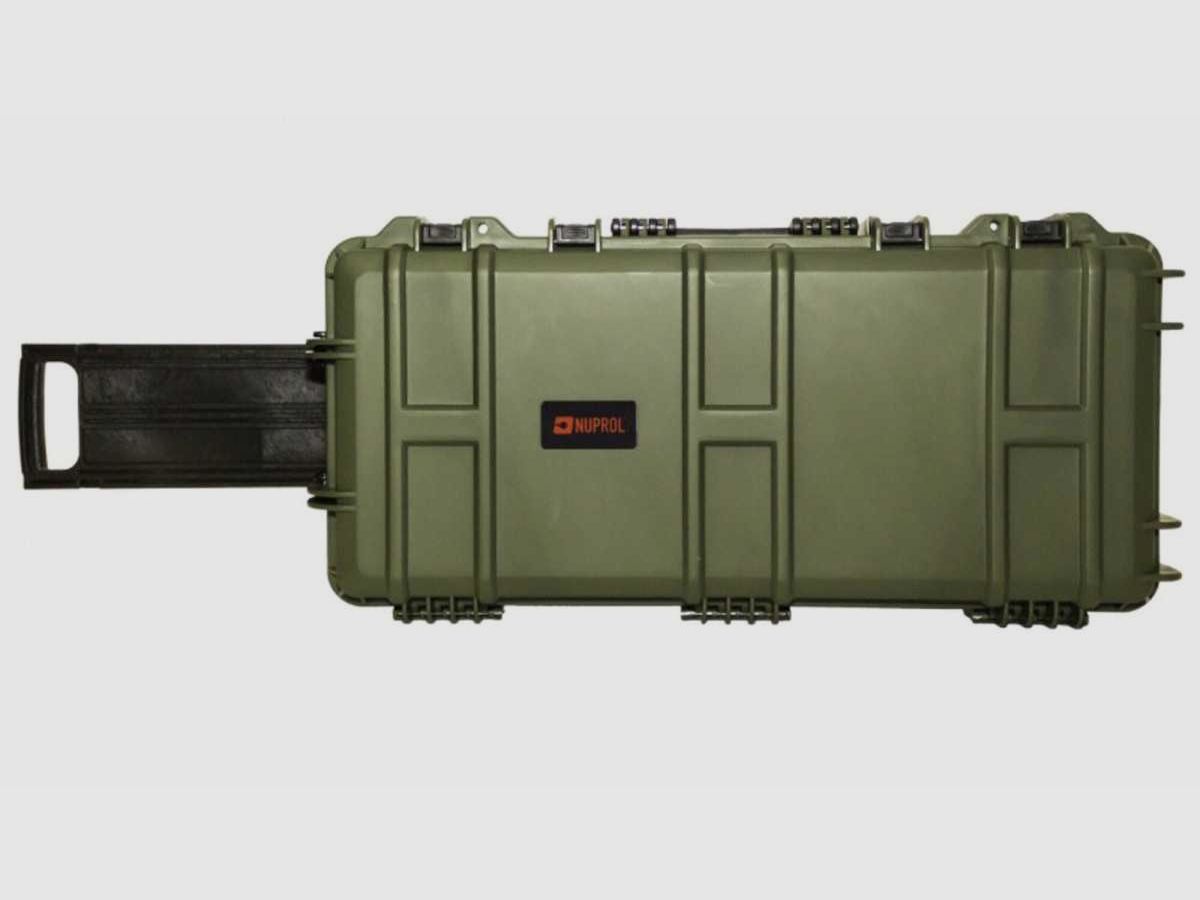 Nuprol Waffenkoffer wasserdicht 75cm mit vorgefertigtem Schaum - grüner Koffer