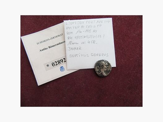 Silber Denar Septimus Severus alte Römische Münze Nr. 7