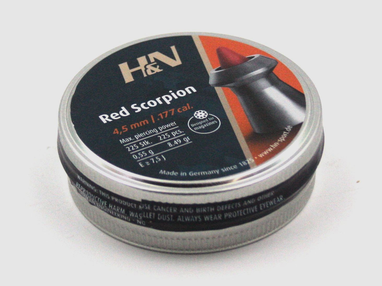 H+N, 4,5 mm Luftgewehrkugeln Scorpion, 225 Stk.