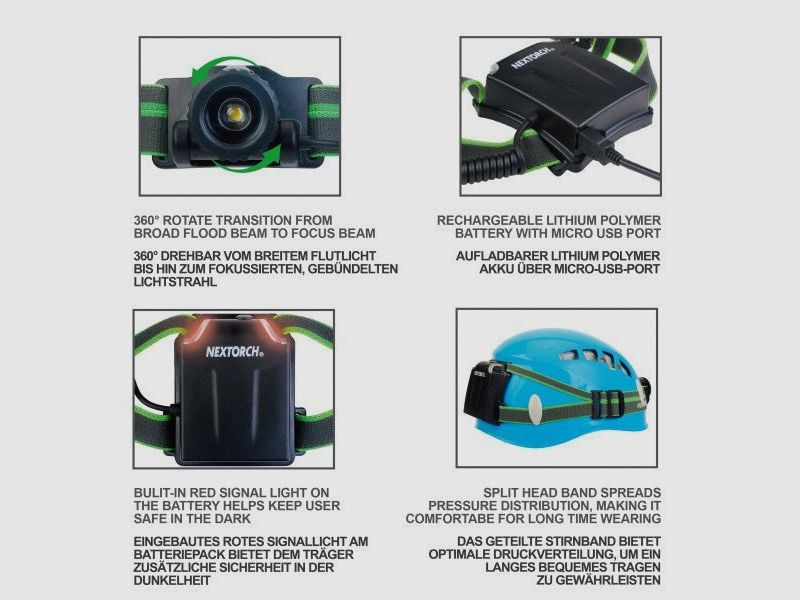 NEXTORCH Lampes frontales – myStar, myStar R, R AA & Max Star