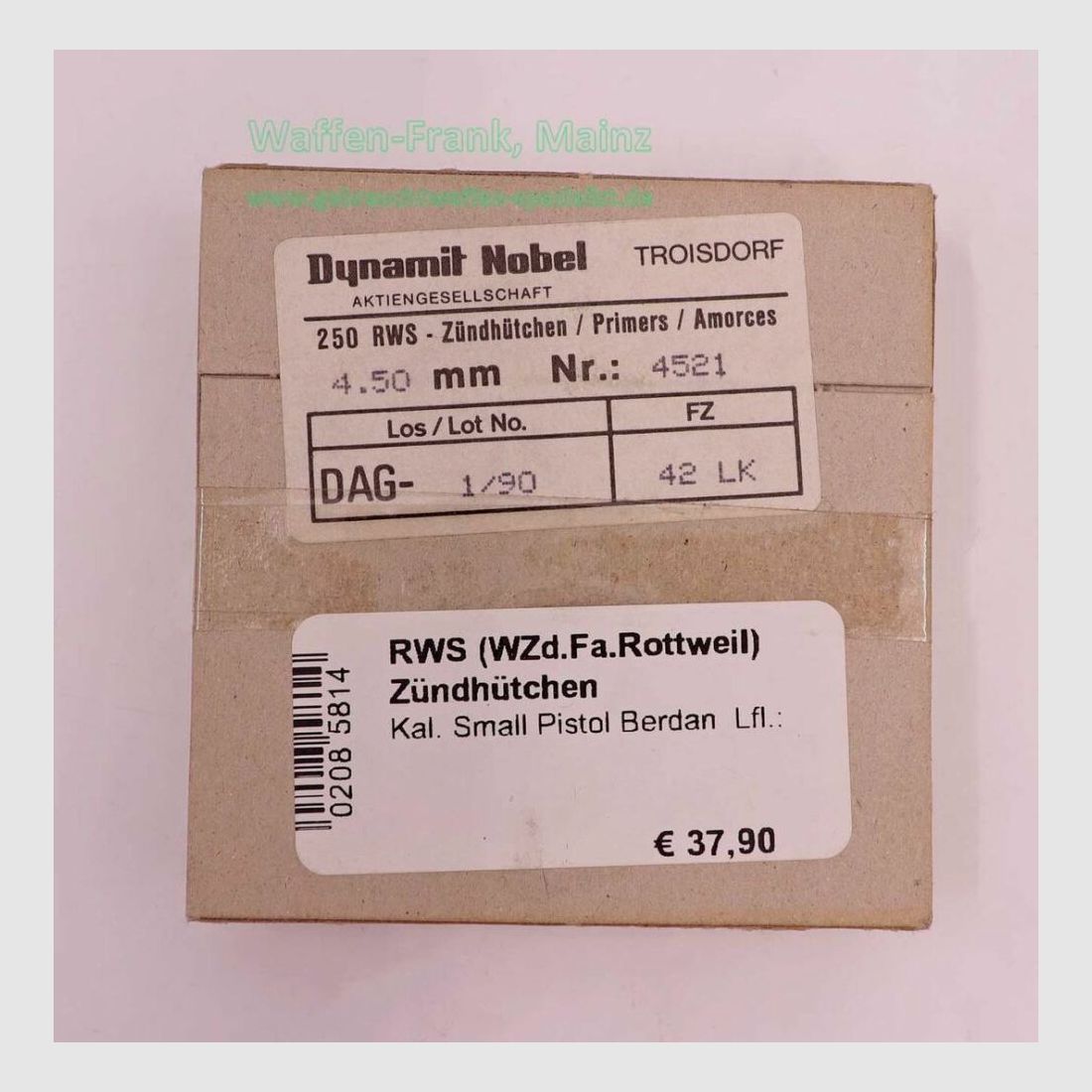 RWS (WZd.Fa.Rottweil) Zündhütchen