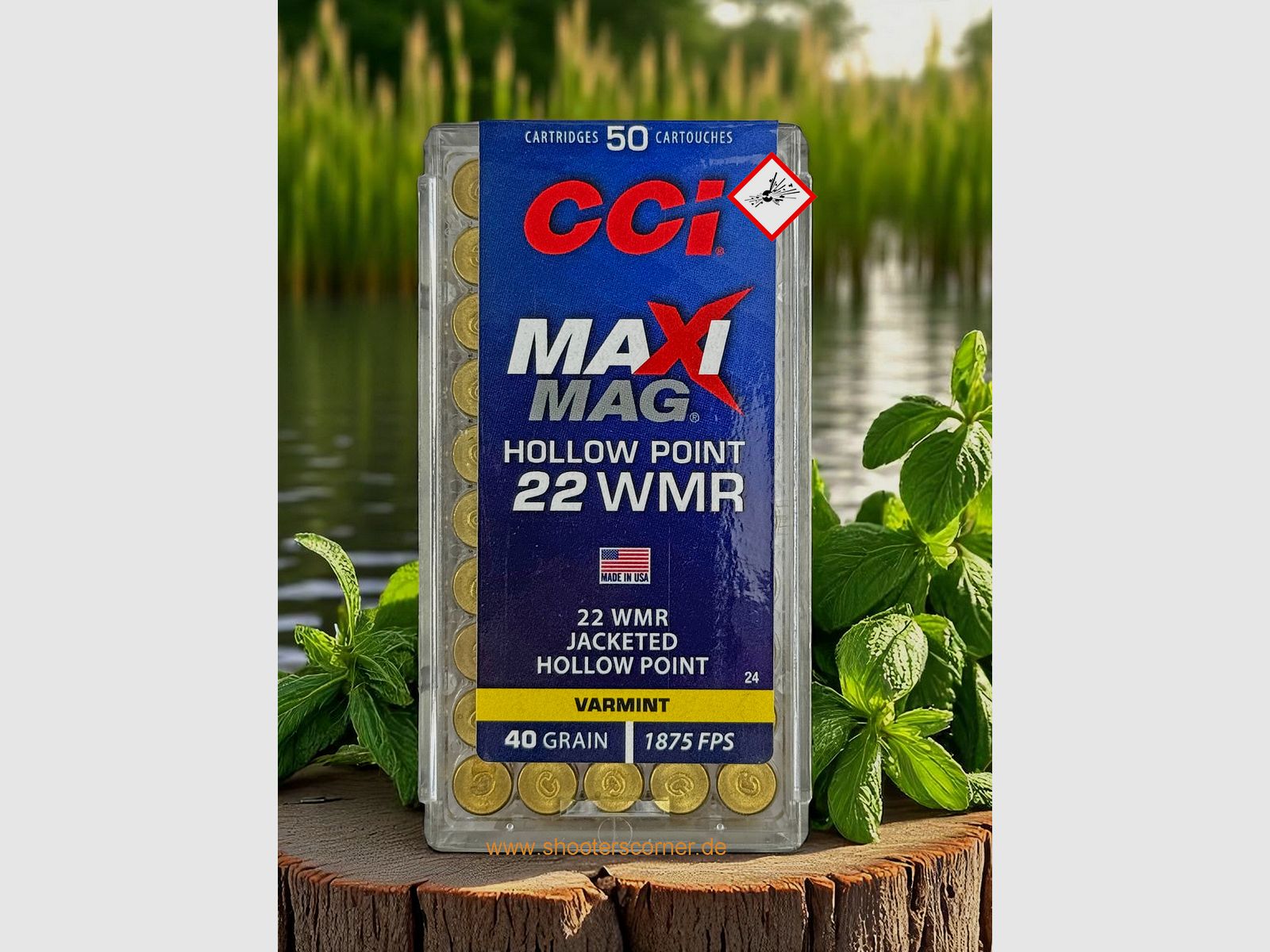 CCI Maxi Mag cartouche de fusil .22 WMR JHP 40gr