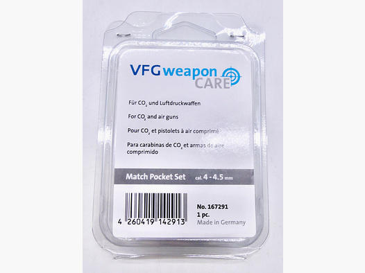 VFG 167291 cal. 4-4.5mm Waffenpflege Match Pocket Set inkl. kunststoffummanteltes Stahlseil Griffsch