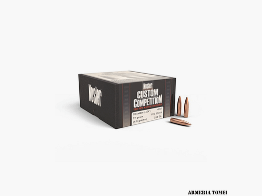 NOSLER – PALLE COMPETITION 22 CAL (.224″) 77GR (5.0GR) HPBT -53064 (CONF. 250PZ)