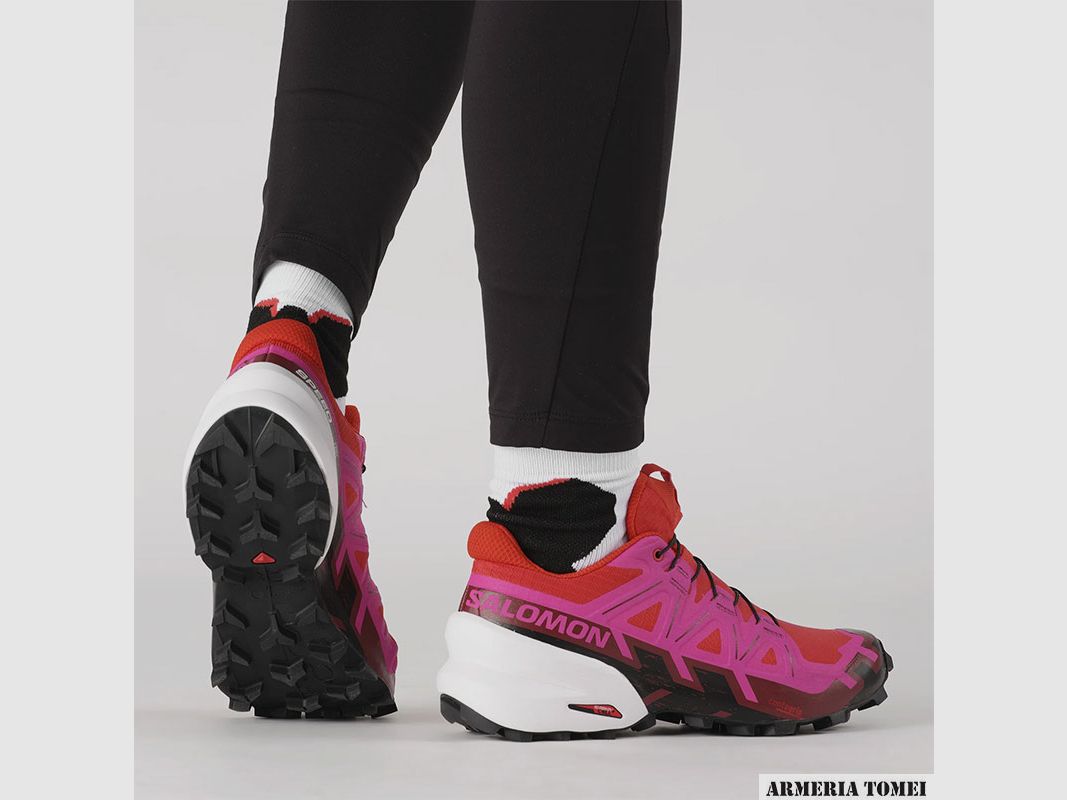SALOMON – WOMEN – SPEEDCROSS 6 W Fiery Red / Very Berry / White, image 6 of 6