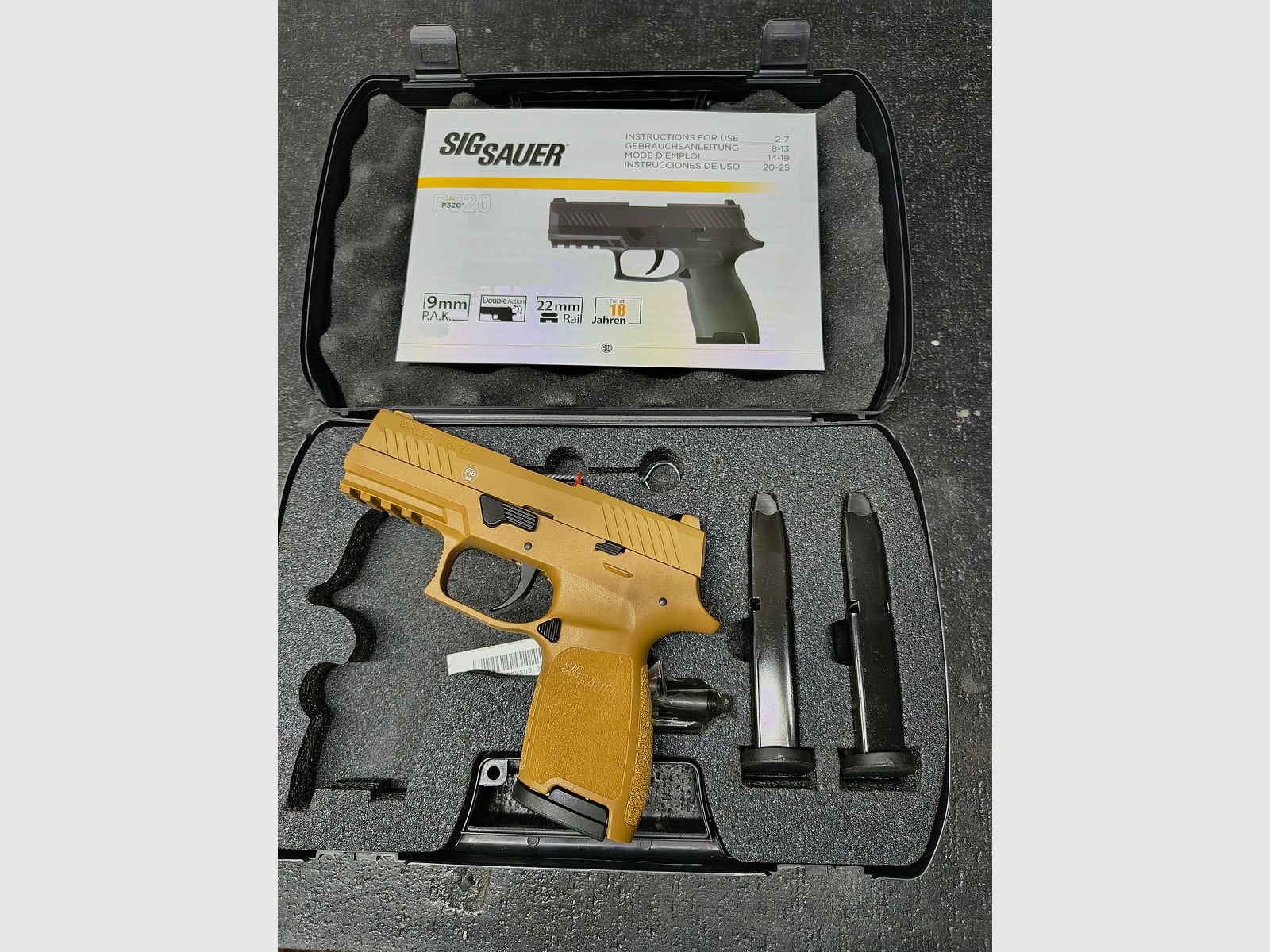Sig Sauer P320 Ral 8000 / Dark Earth 9mm P.A.K 3 Magazynki