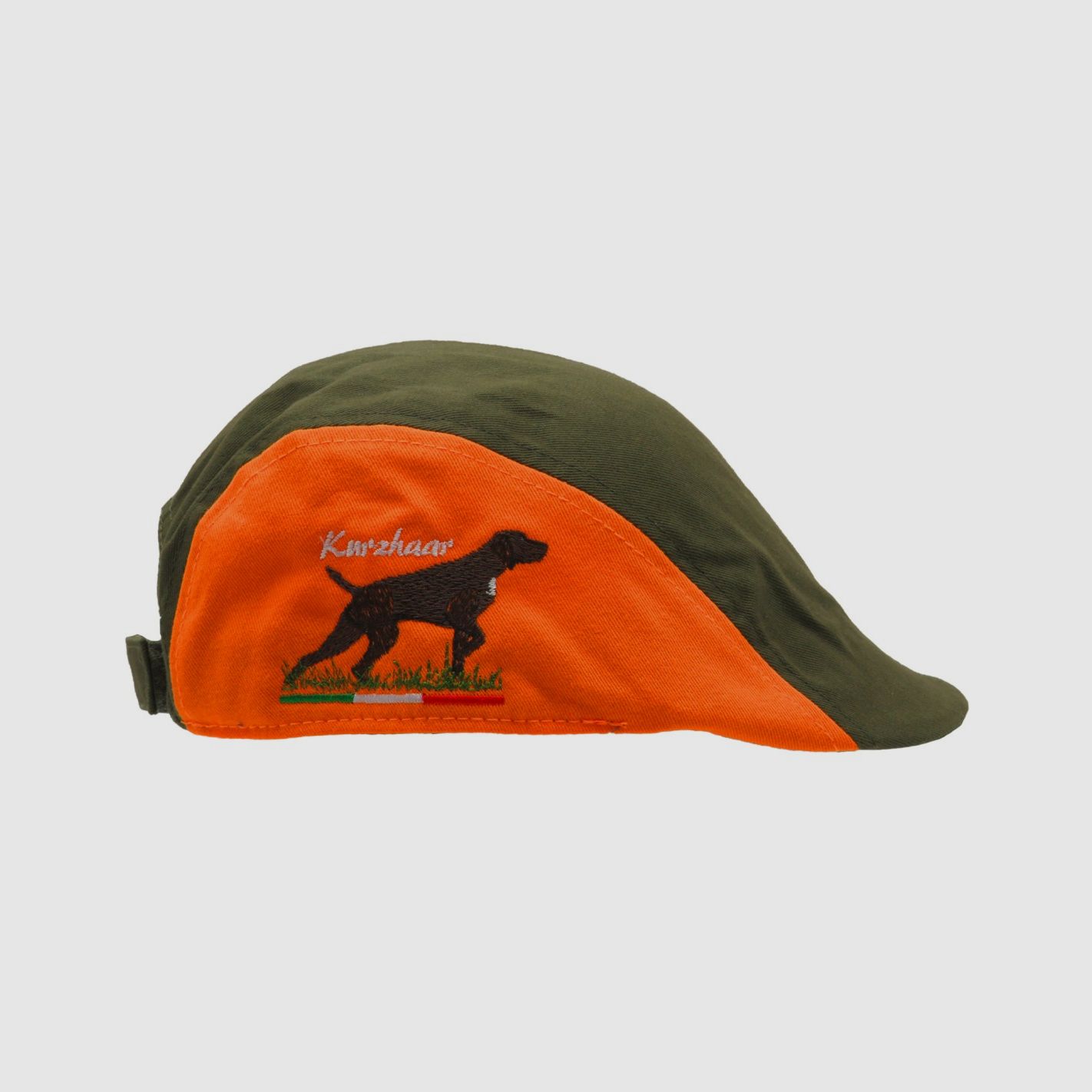 Groene en oranje hoogzichtbare pet met Kurzhaar borduursel, afbeelding 1 van 2