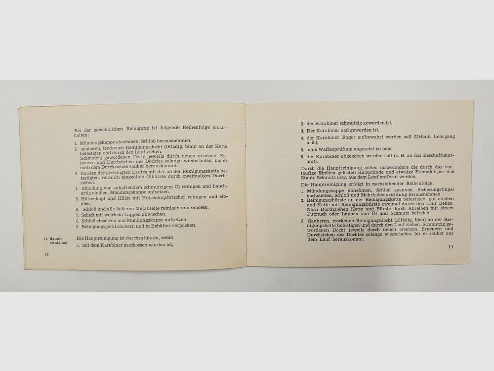 Heym Istruzioni Heym Zollkarabiner ZK 52 Trattamento Manutenzione Pulizia Ministero delle Finanze Bonn 1962, immagine 4 di 5