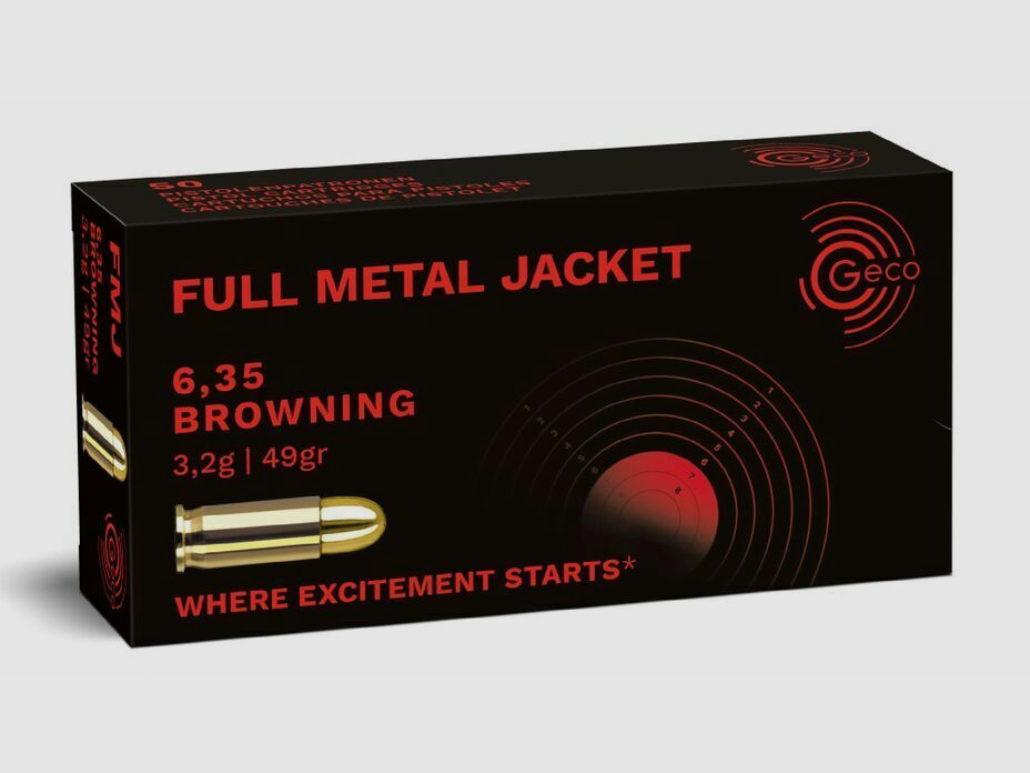 Geco FMJ 3.2g/49grs à50 6.35 Browning