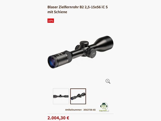 Blaser Zielfernrohr B2 2,5-15x56 iC S mit Schiene
