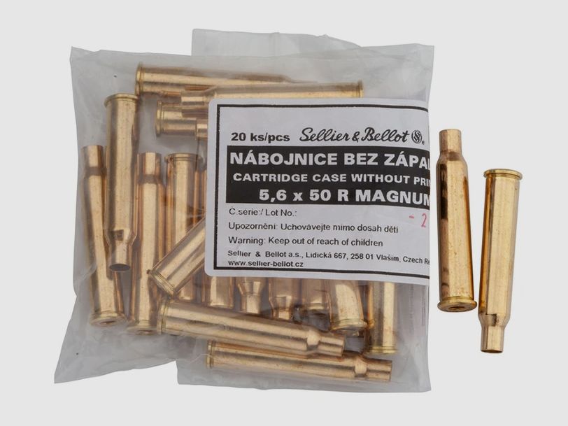 Sellier & Bellot Étuis 5,6x50 R Magnum 20 pièces