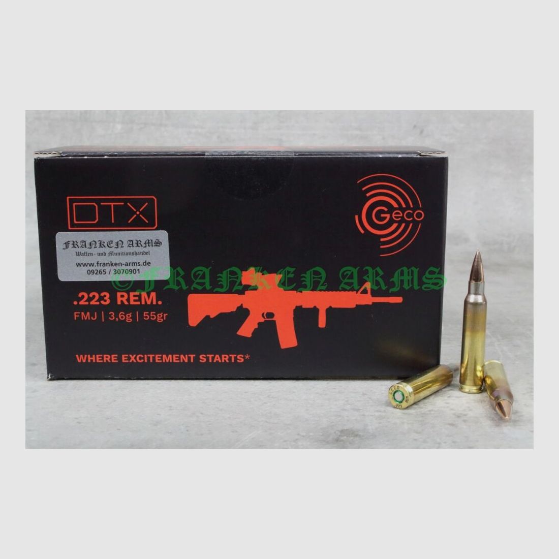 Geco GECO DTX .223 Rem. 55gr. 3.56g 150 pieces GERMAN MANUFACTURE Quantity discount