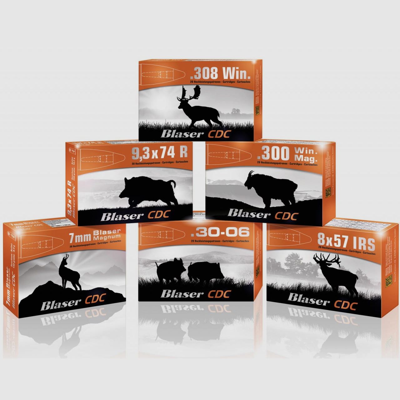 Blaser munitie CDC - veel kalibers - 20 stuks.