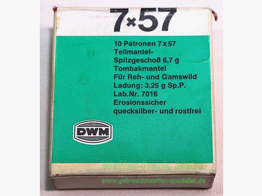 DWM, Karlsruhe Büchsenpatronen 7x57