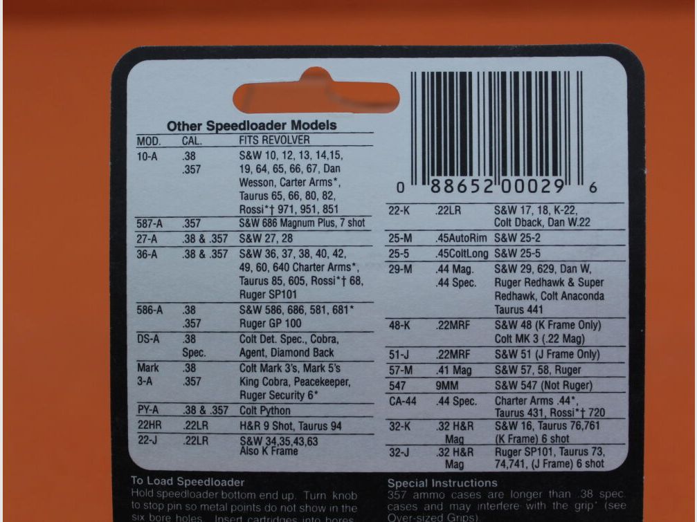 HKS Products HKS Speedloader Mod. 29-M for 6 cartridges .44RemMag/ .44S&WSpec for N-Frame 629/ Redhawk/ Anaconda