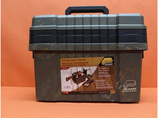 Caso Plano Plano Shooters: Range-Box con soporte para rifle de polímero camuflaje verde