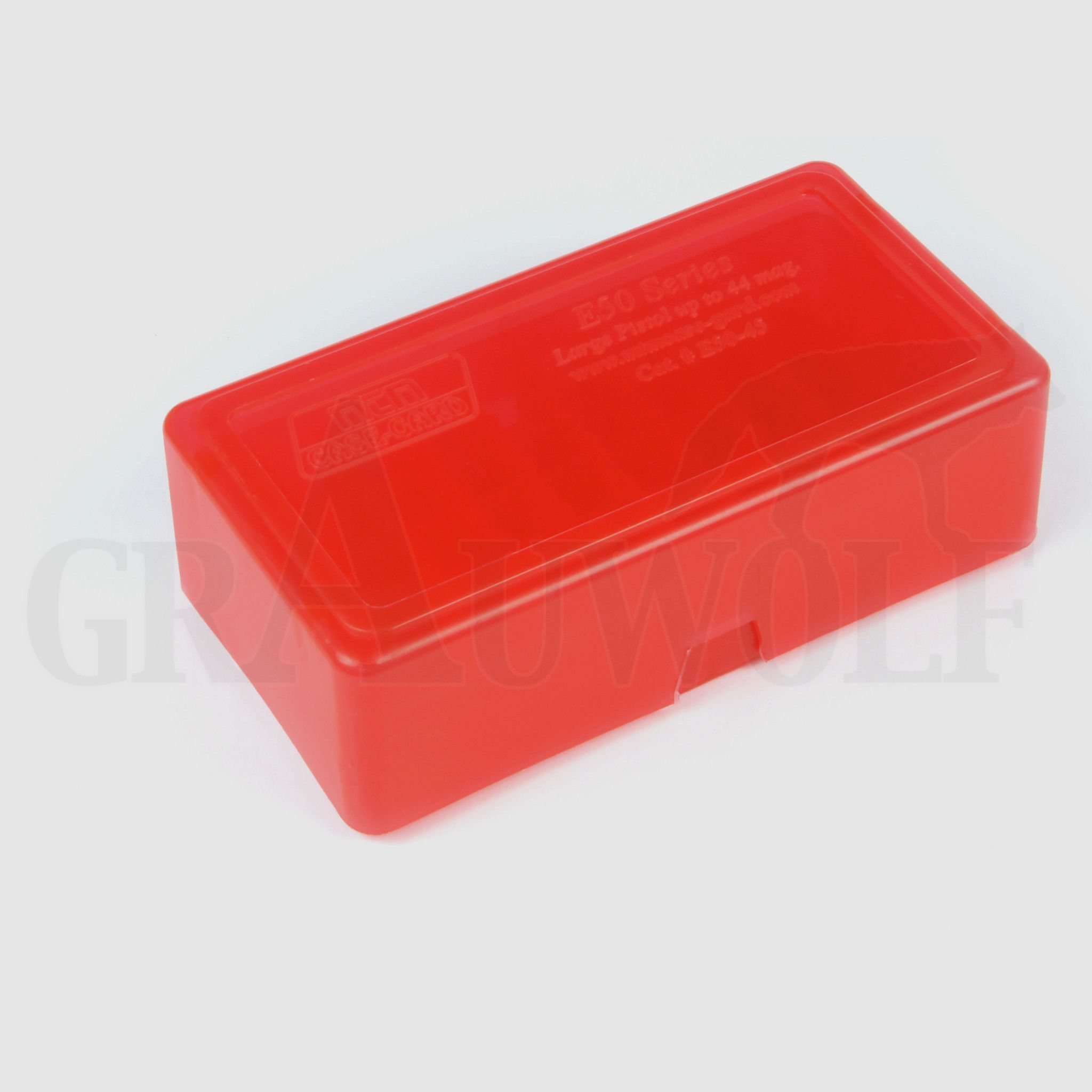 MTM Stülpdeckel Patronenbox E50-45 rot .44 Magnum / .45 ACP für 50 Patronen