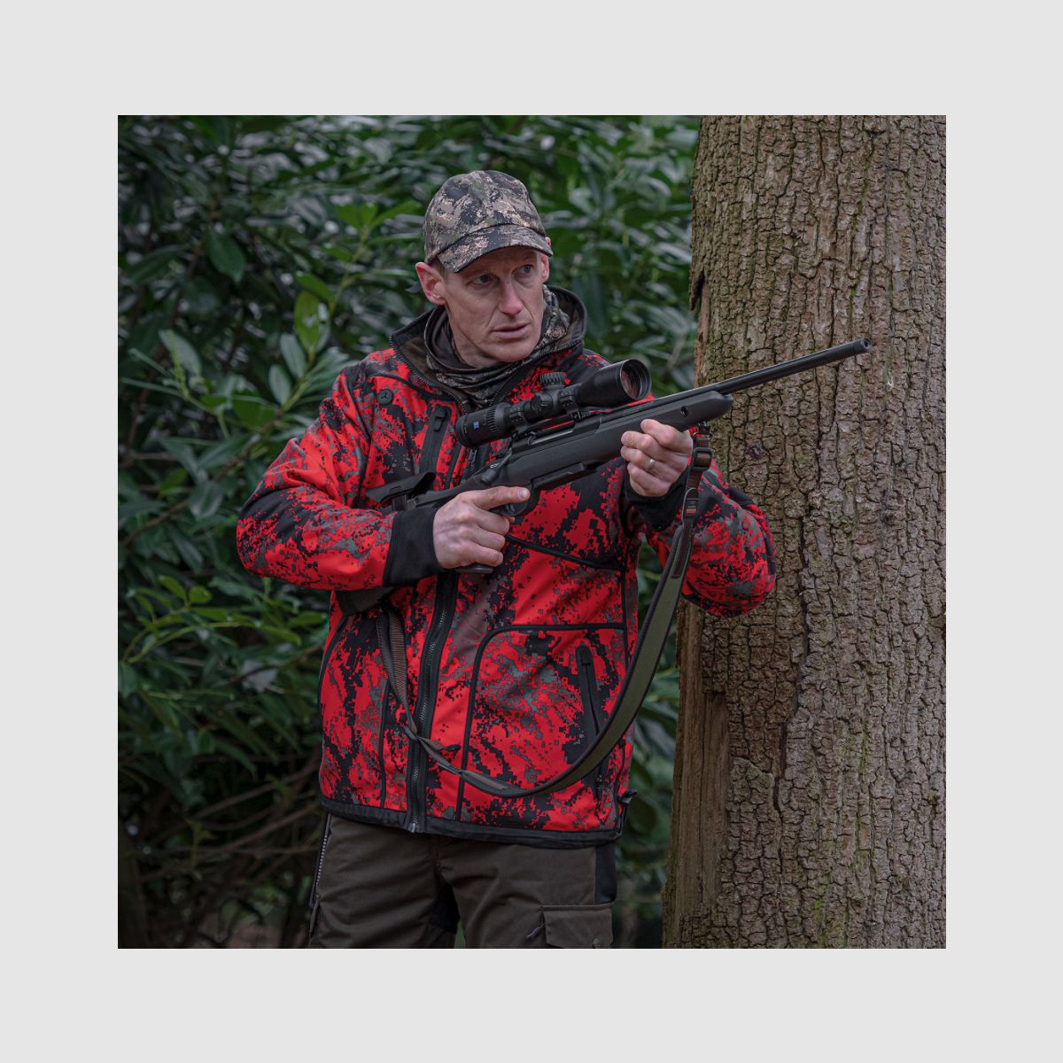 SHOOTERKING Softshell Jacke Forest Mist Red