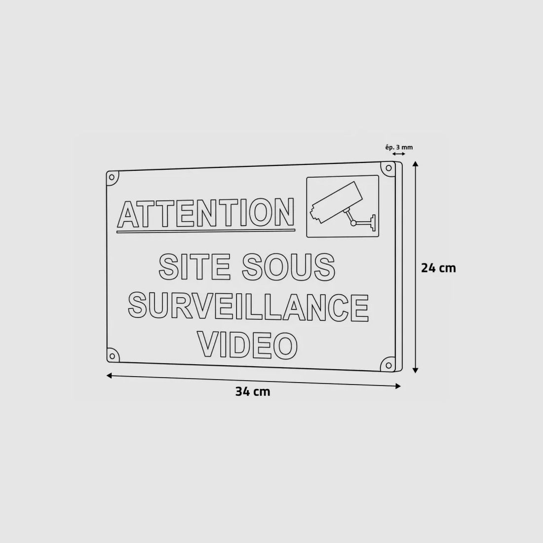 Videoüberwachungs-Schild Akilux 34 × 24 cm, Bild 7 von 9