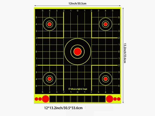 12x13,2 inch trainingsdoelen, splatterpapier, plakstickers, goede herkenbaarheid ook voor lange afstand