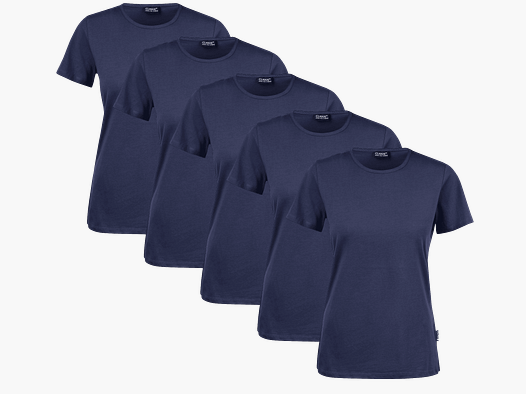 Clique T-Shirt Damen 5er-Pack Navy