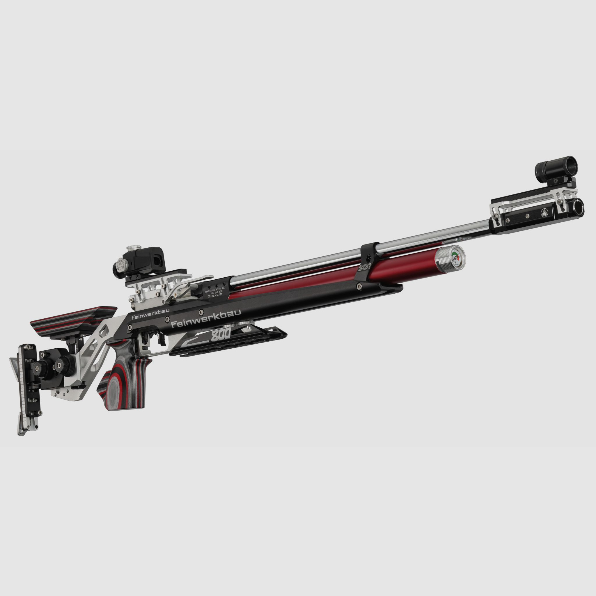 Feinwerkbau 800 Alu Argent/Rouge Capuchon Comfort-line