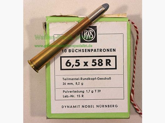 RWS (WZd.Fa.Rottweil) Büchsenpatronen 6,5x58R