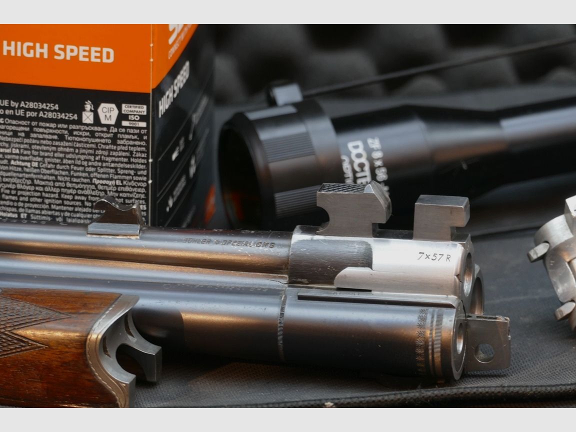 Krieghoff Super Dural Bohrung mit Keppeler Einstecklauf in .22Hornet VVV (7x57R, 16/70 und 16/70)