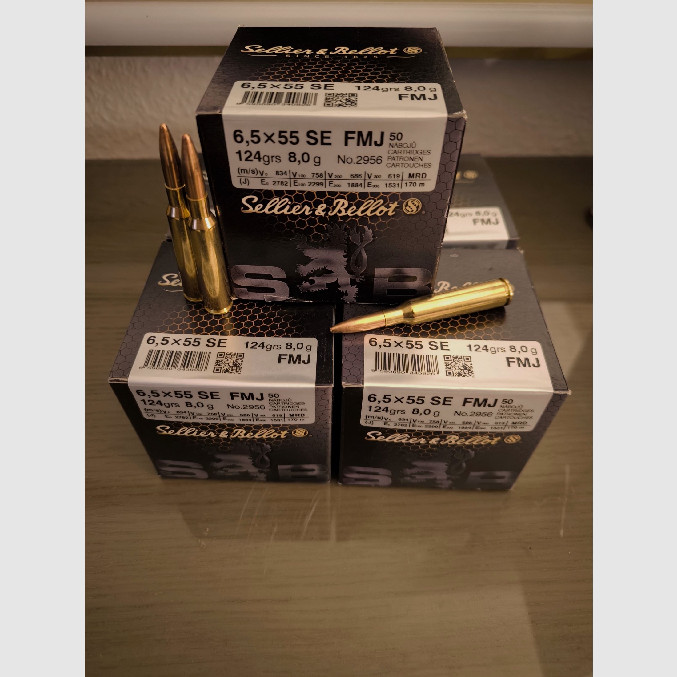 S&B 6,5x55 FMJ 8,0g/124grs. Sellier & Bellot