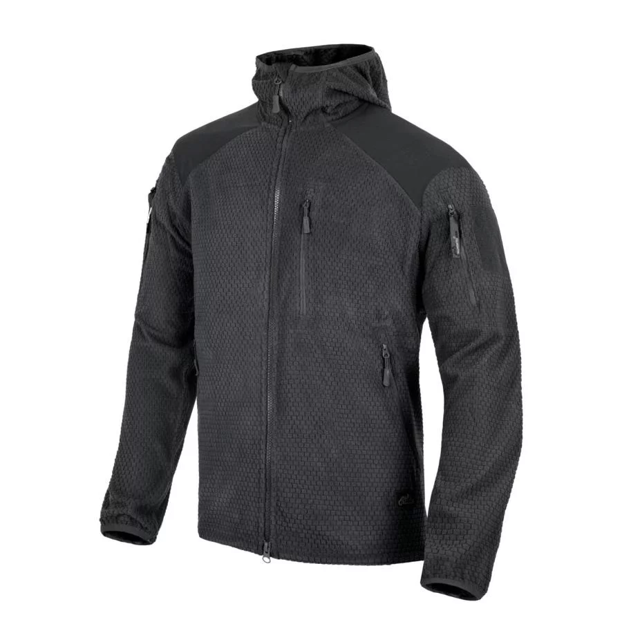 Polar Helikon ALPHA HOODIE Grid Fleece Black-Black (BL-ALH-FG-01), image 2 of 32