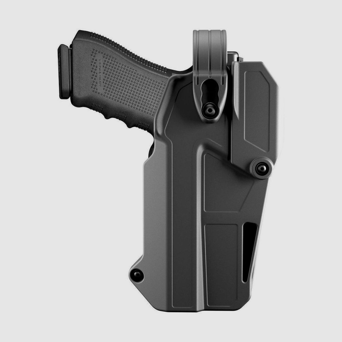 Gürtelholster QUANTUM PLUS Glock 19/22/23/25/32/45 + Surfire 300X/Streamlight TLR1/2-Schwarz-Rechtshänder