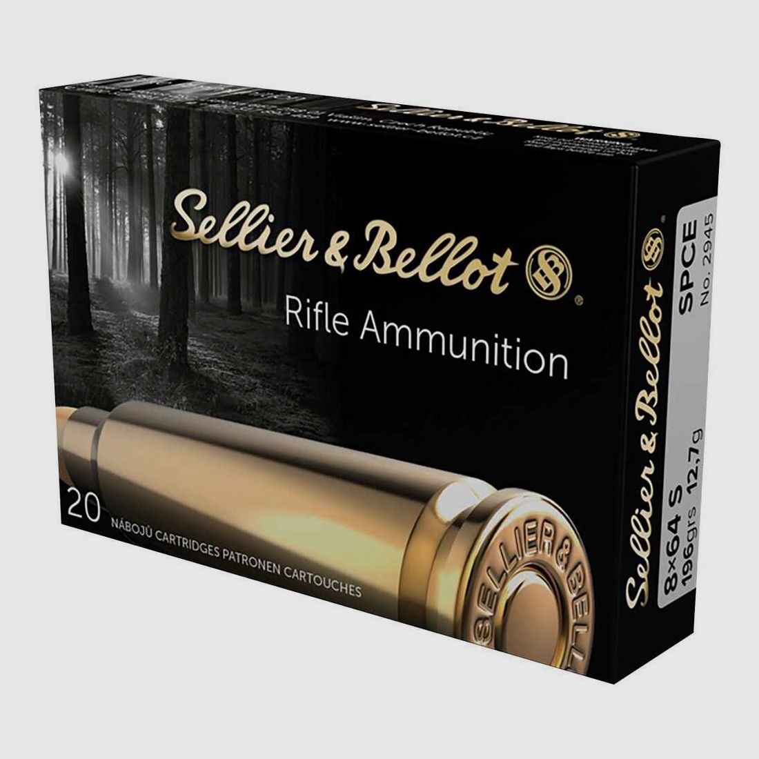 8x64 S SPCE 12.7g/196grs. Sellier & Bellot