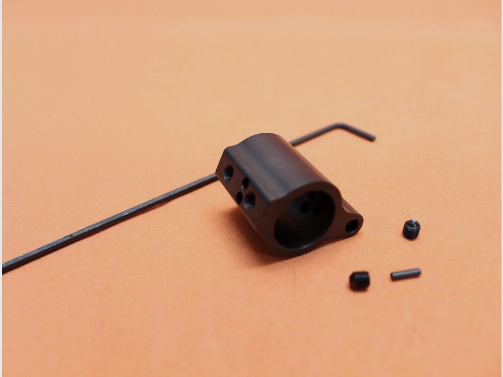 Schmeisser AR-15: Adjustable gas block .750 Schmeisser adjustable gas take-off with locking 20 positions