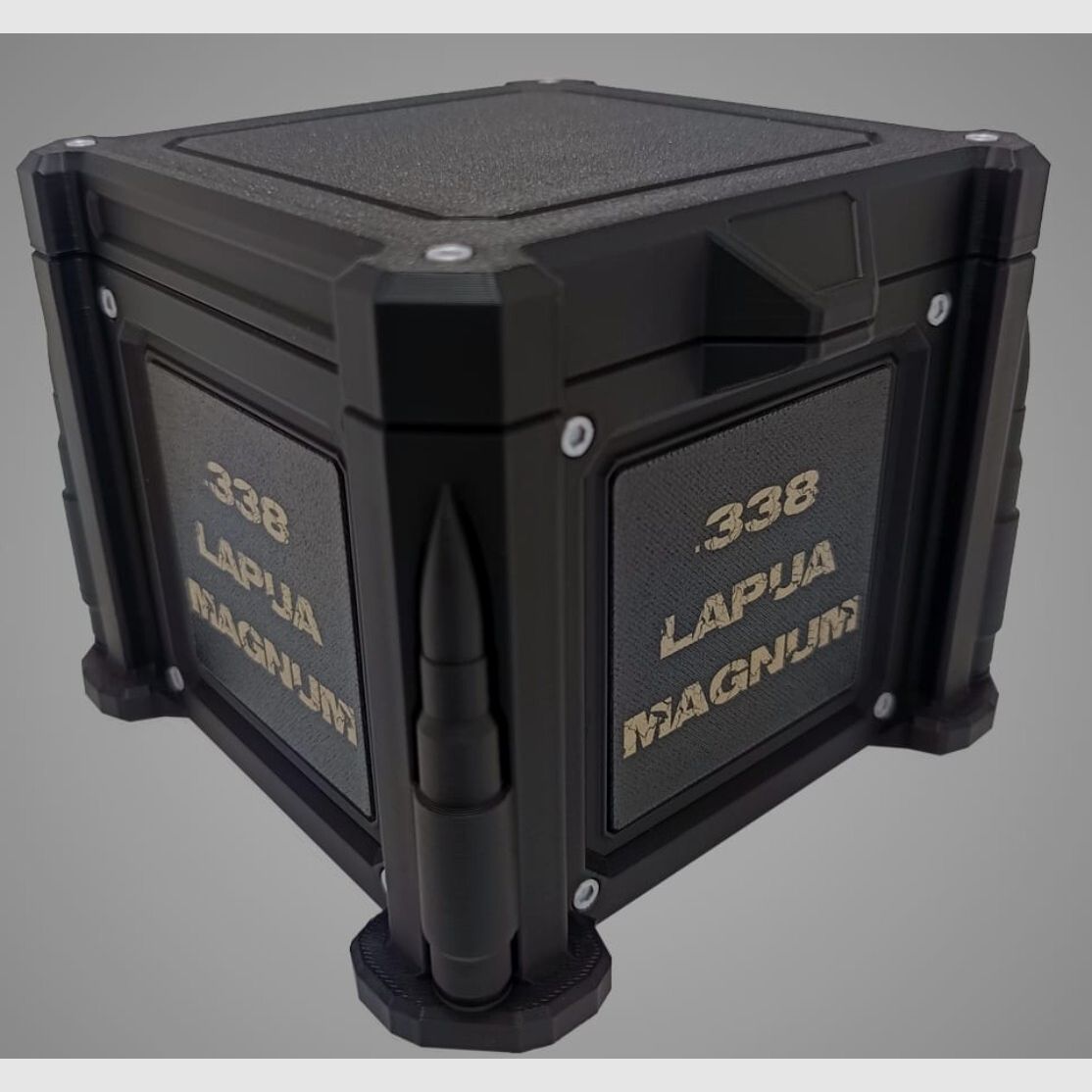 3D-Printed Precision Ammunition Box, Cartridge Box, AmmoBox .338 Lapua Magnum
